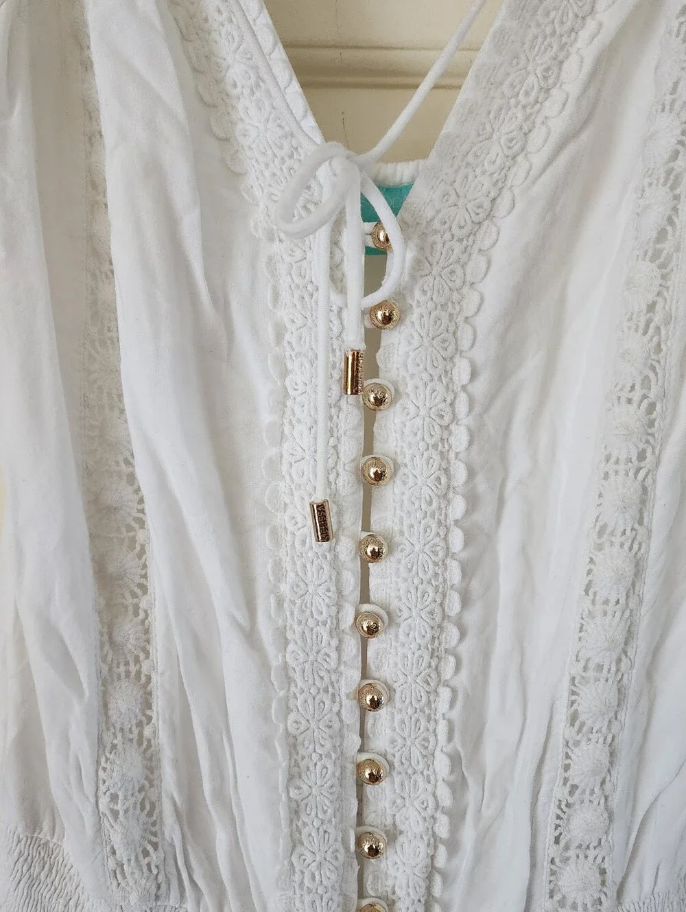 Melissa Odabash Ivory Lace-Trim Sleeveless Dress. - Picture 7 of 9